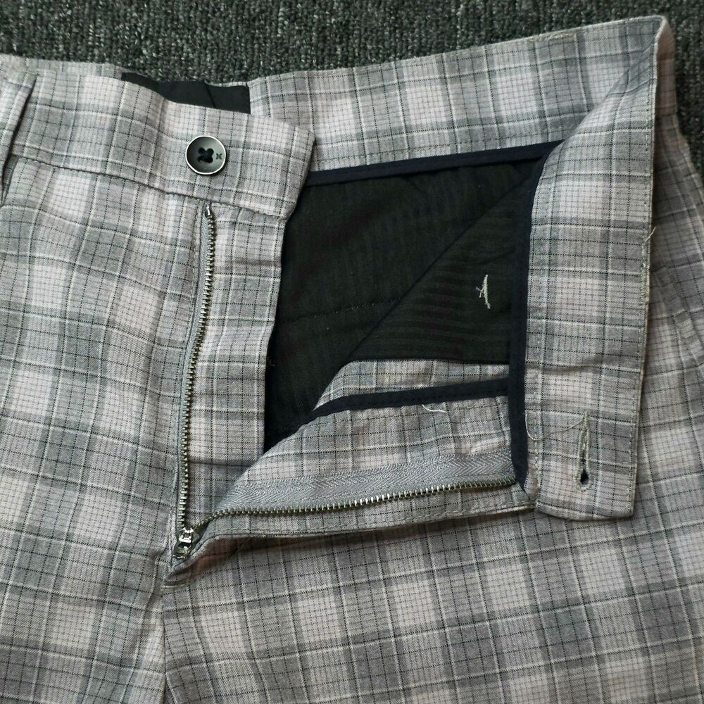 Hurley Chino Shorts Men’s 32 Gray Plaid Cotton Casual Summer